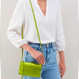 HOBO Jewel Crossbody Green Metallic Bag New With Tags